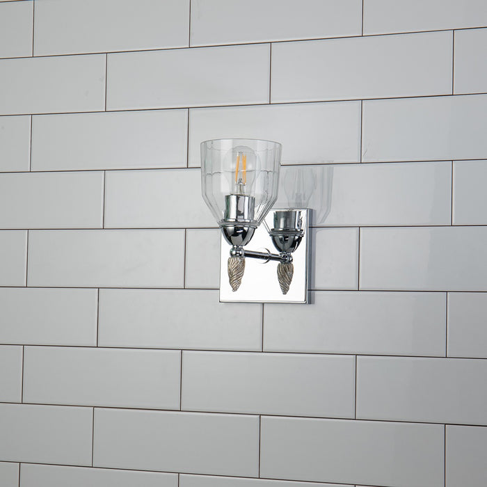 Lucas + McKearn BB1000PC-1-F2S One Light Wall Sconce, Polished Chrome