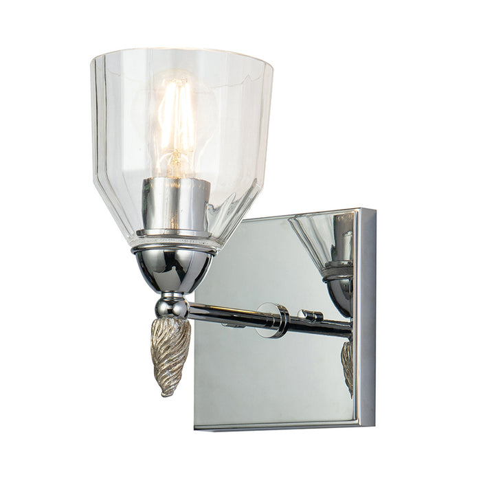 Lucas + McKearn BB1000PC-1-F2S One Light Wall Sconce, Polished Chrome