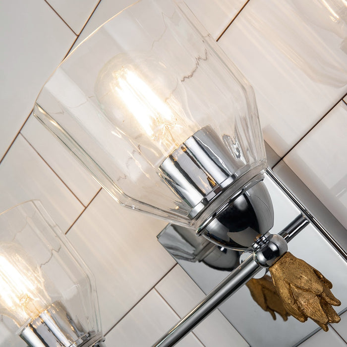 Lucas + McKearn BB1000PC-2-F1G Two Light Vanity, Polished Chrome