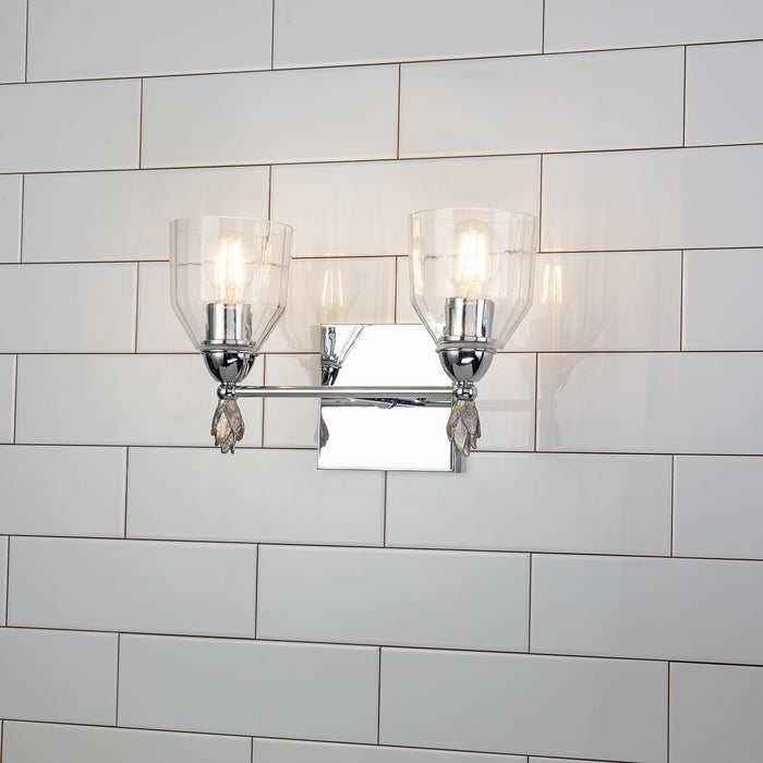 Lucas + McKearn BB1000PC-2-F1S Two Light Vanity, Polished Chrome
