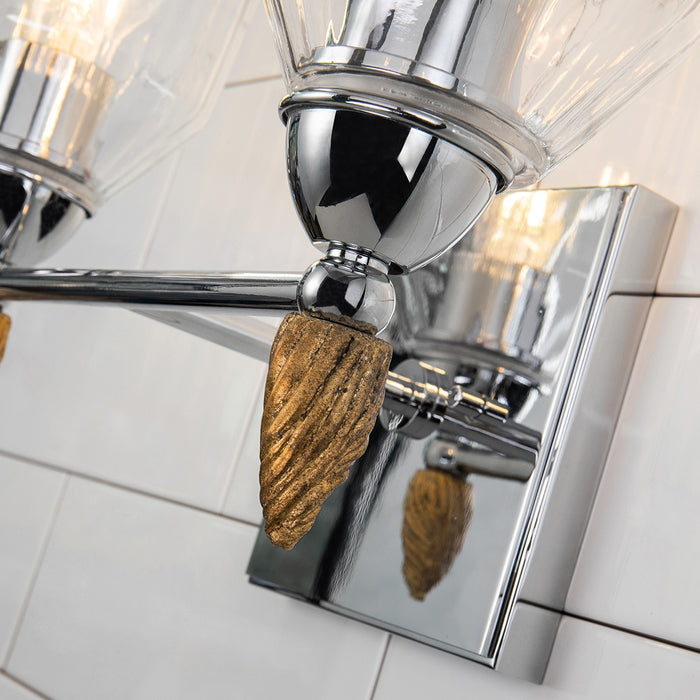 Lucas + McKearn BB1000PC-2-F2G Two Light Vanity, Polished Chrome