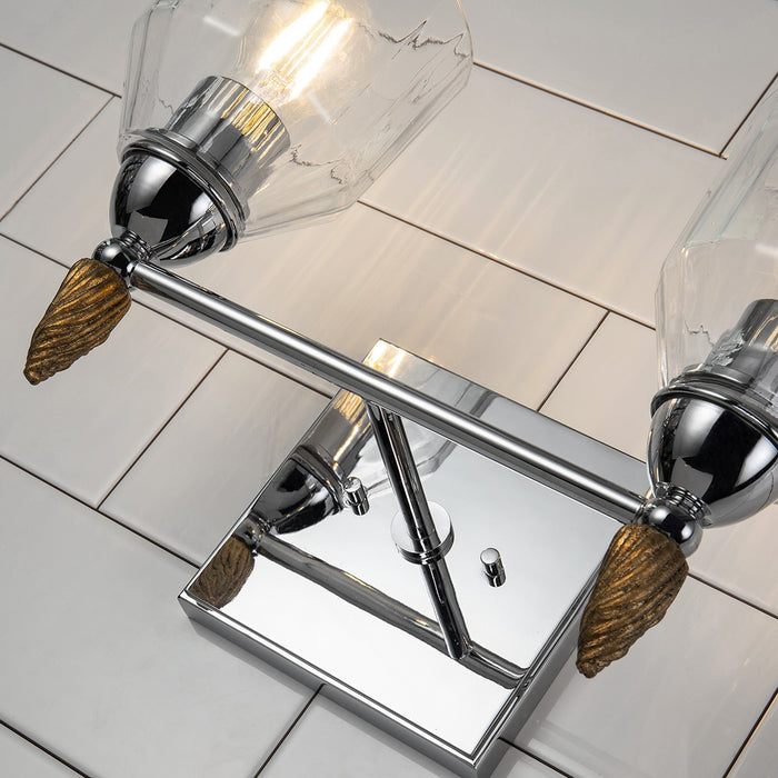 Lucas + McKearn BB1000PC-2-F2G Two Light Vanity, Polished Chrome
