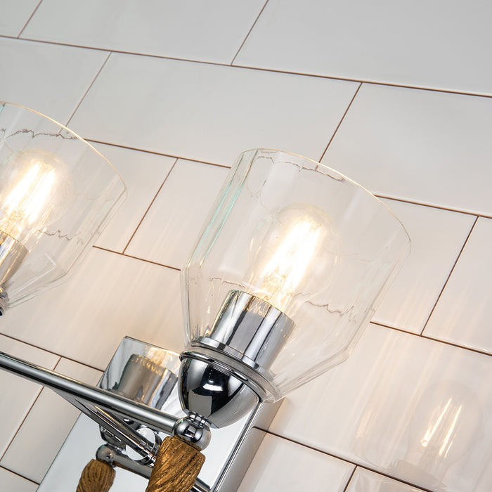 Lucas + McKearn BB1000PC-2-F2G Two Light Vanity, Polished Chrome