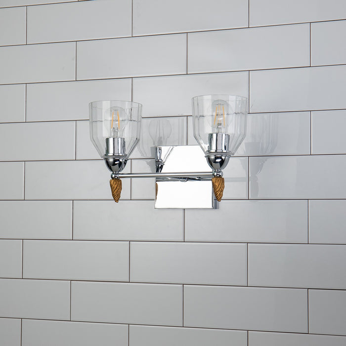 Lucas + McKearn BB1000PC-2-F2G Two Light Vanity, Polished Chrome