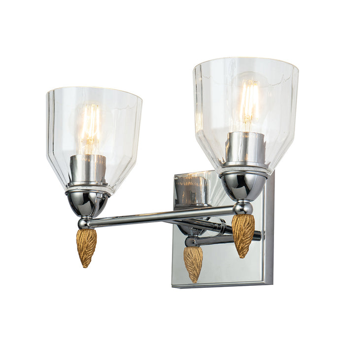 Lucas + McKearn BB1000PC-2-F2G Two Light Vanity, Polished Chrome