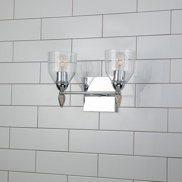 Lucas + McKearn BB1000PC-2-F2S Two Light Vanity, Polished Chrome