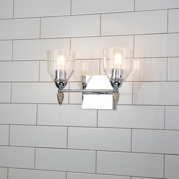 Lucas + McKearn BB1000PC-2-F2S Two Light Vanity, Polished Chrome