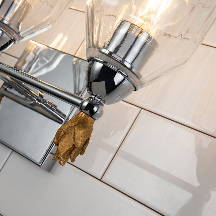 Lucas + McKearn BB1000PC-3-F1G Three Light Vanity, Polished Chrome