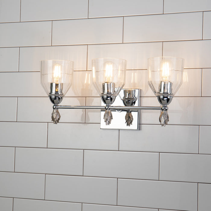 Lucas + McKearn BB1000PC-3-F1S Three Light Vanity, Polished Chrome
