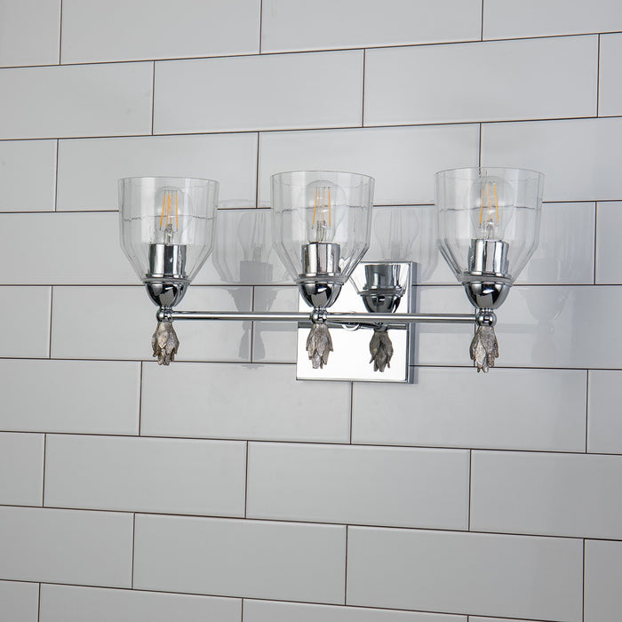 Lucas + McKearn BB1000PC-3-F1S Three Light Vanity, Polished Chrome