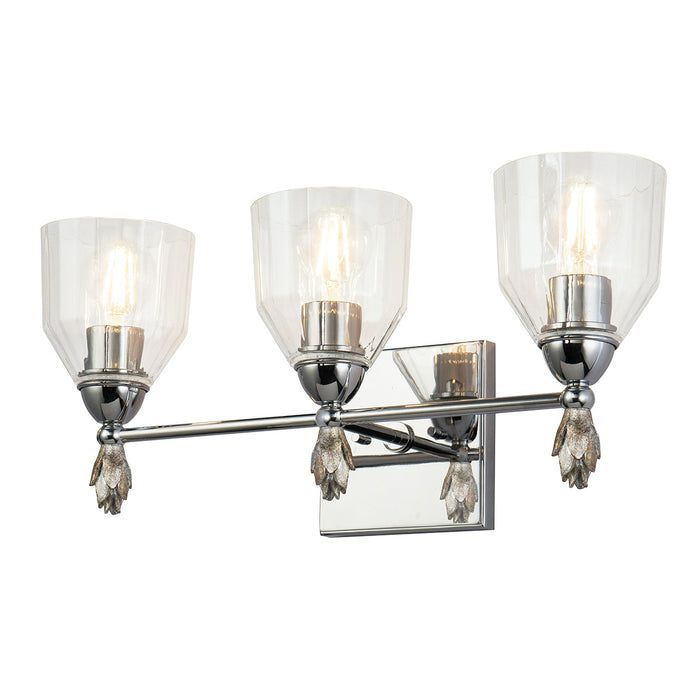 Lucas + McKearn BB1000PC-3-F1S Three Light Vanity, Polished Chrome