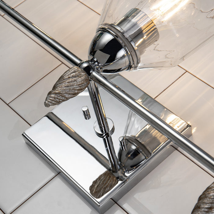 Lucas + McKearn BB1000PC-3-F2S Three Light Vanity, Polished Chrome