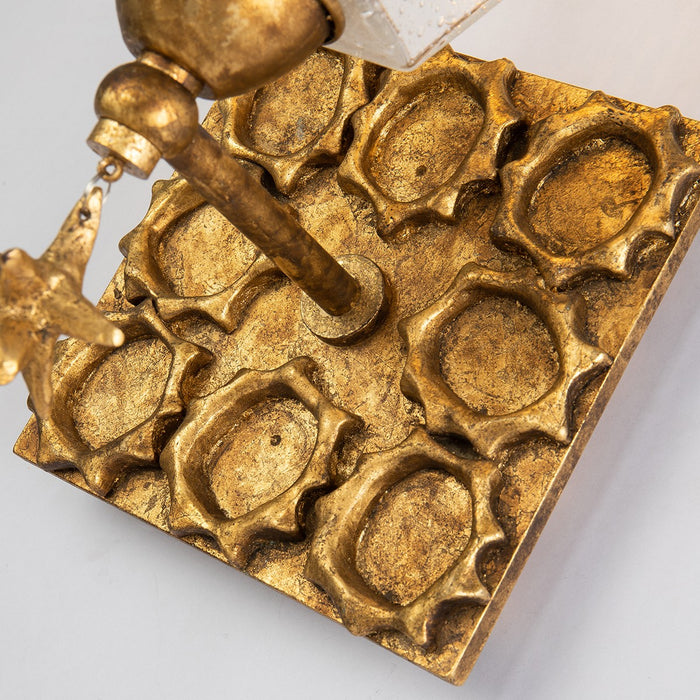Lucas + McKearn BB1002G-1 One Light Wall Sconce, Gold Leaf
