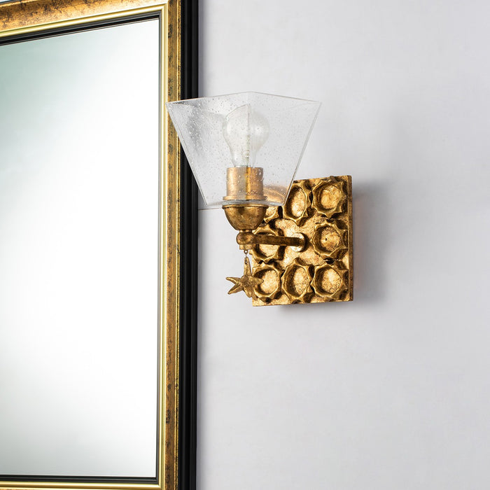 Lucas + McKearn BB1002G-1 One Light Wall Sconce, Gold Leaf