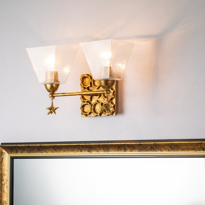 Lucas + McKearn BB1002G-2 Two Light Vanity, Gold Leaf