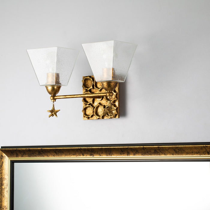 Lucas + McKearn BB1002G-2 Two Light Vanity, Gold Leaf