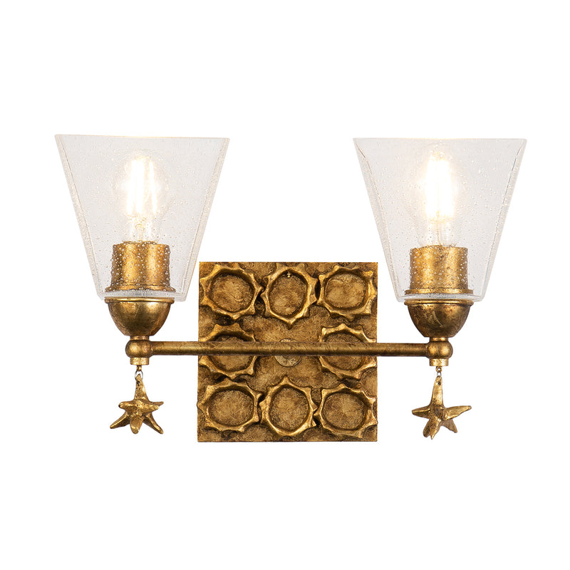 Lucas + McKearn BB1002G-2 Two Light Vanity, Gold Leaf