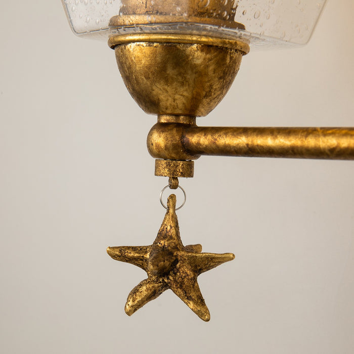 Lucas + McKearn BB1002G-3 Three Light Vanity, Gold Leaf