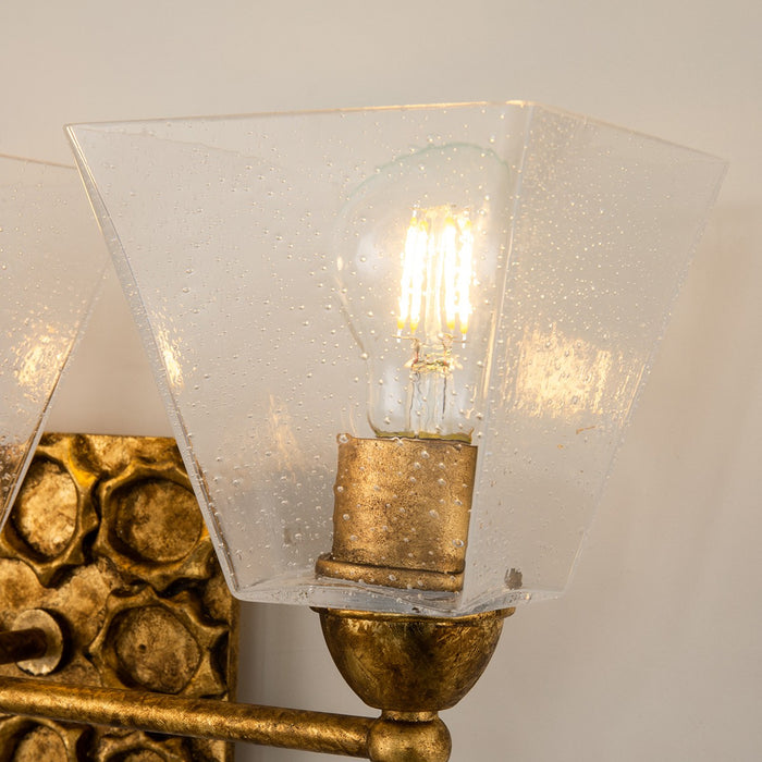 Lucas + McKearn BB1002G-3 Three Light Vanity, Gold Leaf