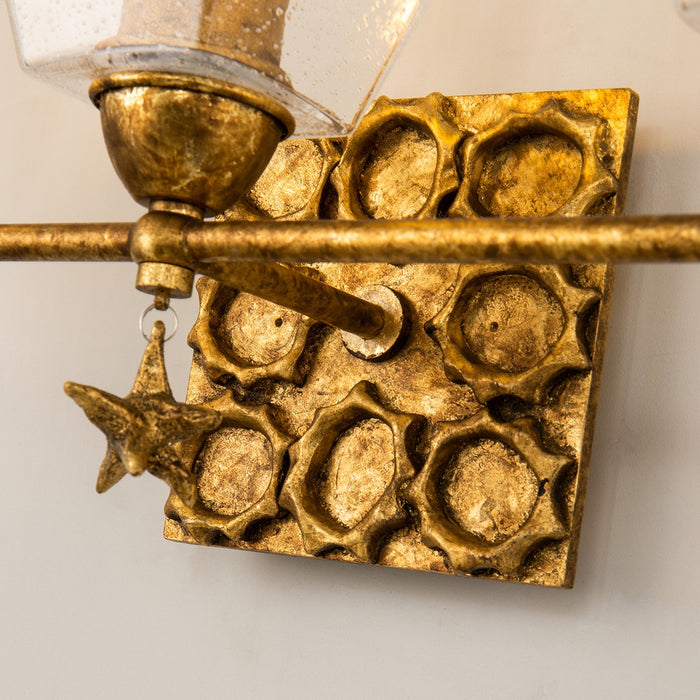 Lucas + McKearn BB1002G-3 Three Light Vanity, Gold Leaf