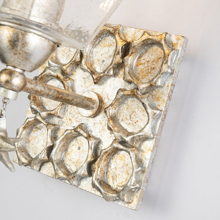 Lucas + McKearn BB1002S-1 One Light Wall Sconce, Silver Leaf