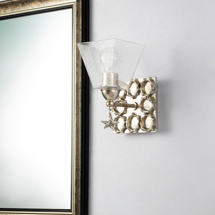 Lucas + McKearn BB1002S-1 One Light Wall Sconce, Silver Leaf