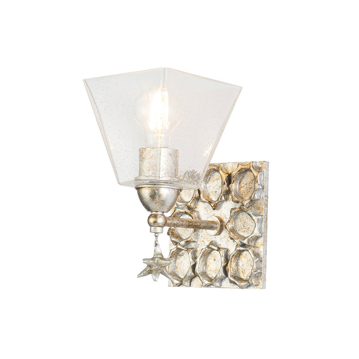 Lucas + McKearn BB1002S-1 One Light Wall Sconce, Silver Leaf