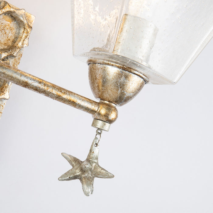 Lucas + McKearn BB1002S-2 Two Light Vanity, Silver Leaf