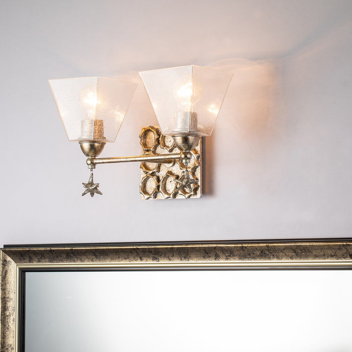 Lucas + McKearn BB1002S-2 Two Light Vanity, Silver Leaf