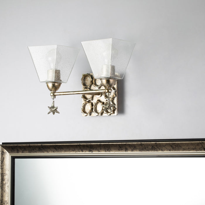 Lucas + McKearn BB1002S-2 Two Light Vanity, Silver Leaf