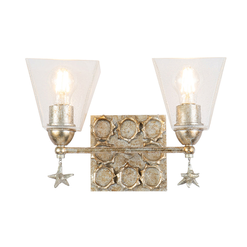 Lucas + McKearn BB1002S-2 Two Light Vanity, Silver Leaf