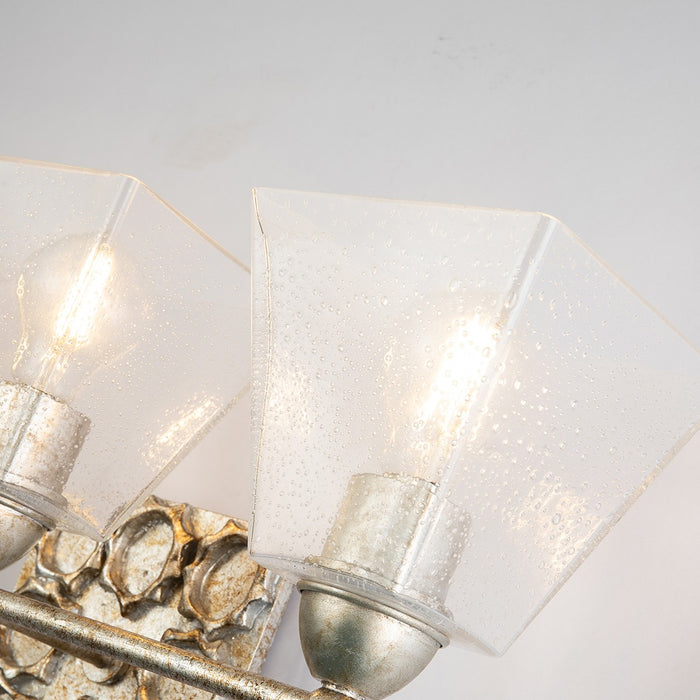Lucas + McKearn BB1002S-3 Three Light Vanity, Silver Leaf