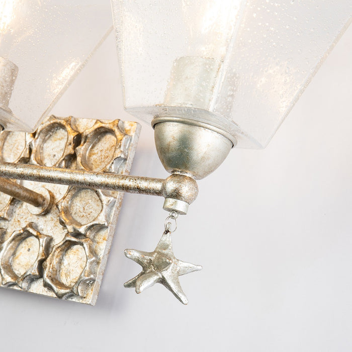 Lucas + McKearn BB1002S-3 Three Light Vanity, Silver Leaf