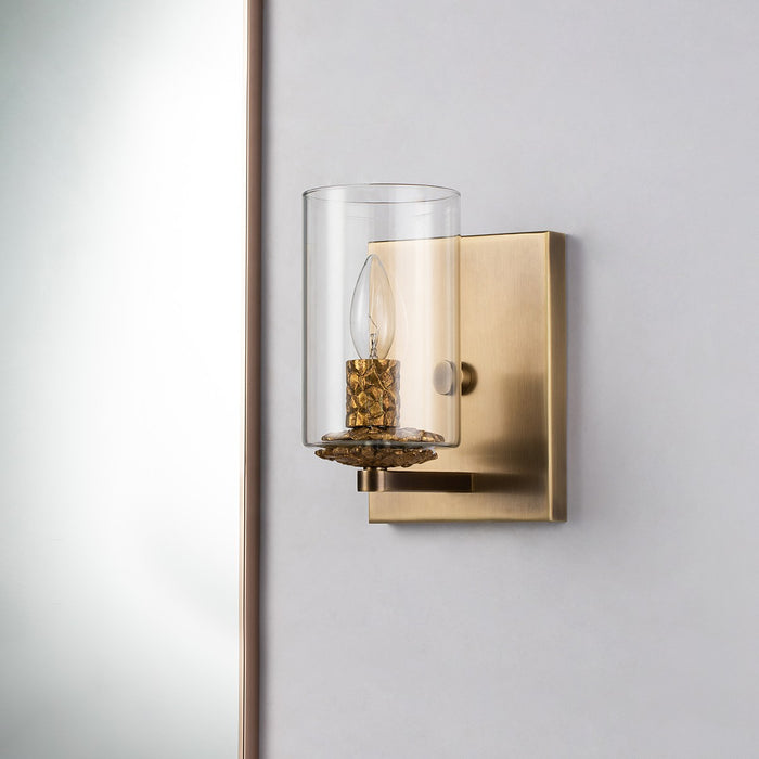Lucas + McKearn BB1003ATB-1 One Light Wall Sconce, Antique Brass