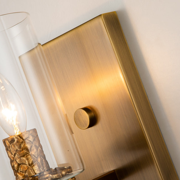 Lucas + McKearn BB1003ATB-1 One Light Wall Sconce, Antique Brass