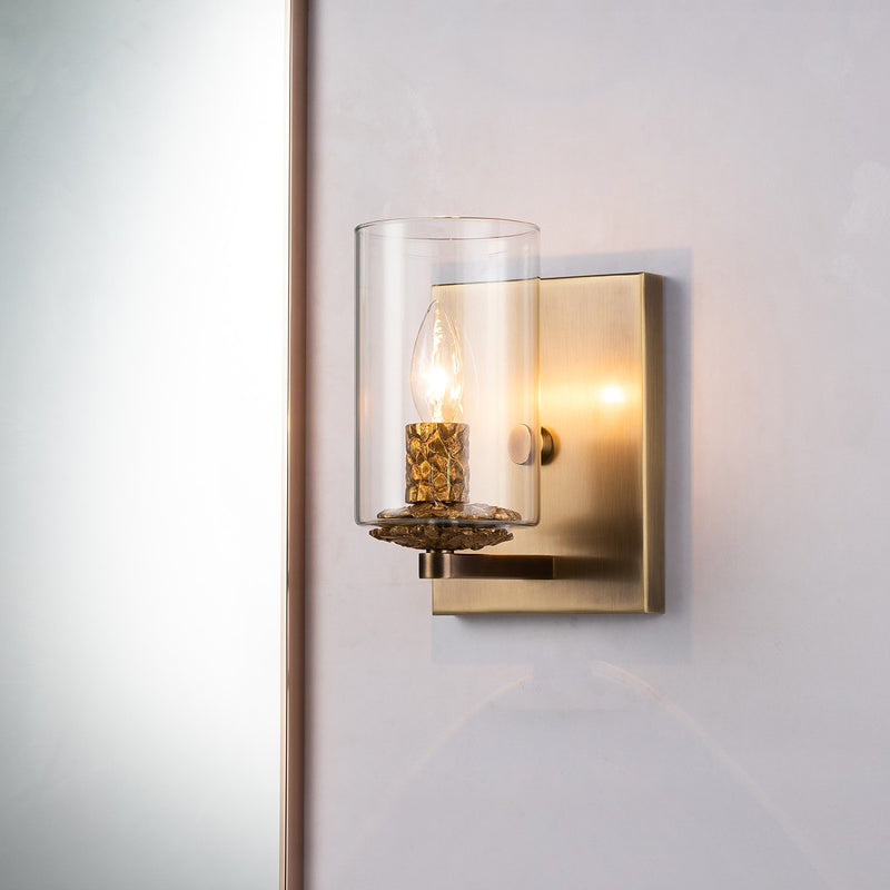 Lucas + McKearn BB1003ATB-1 One Light Wall Sconce, Antique Brass