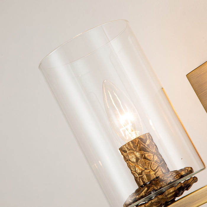 Lucas + McKearn BB1003ATB-2 Two Light Vanity, Antique Brass