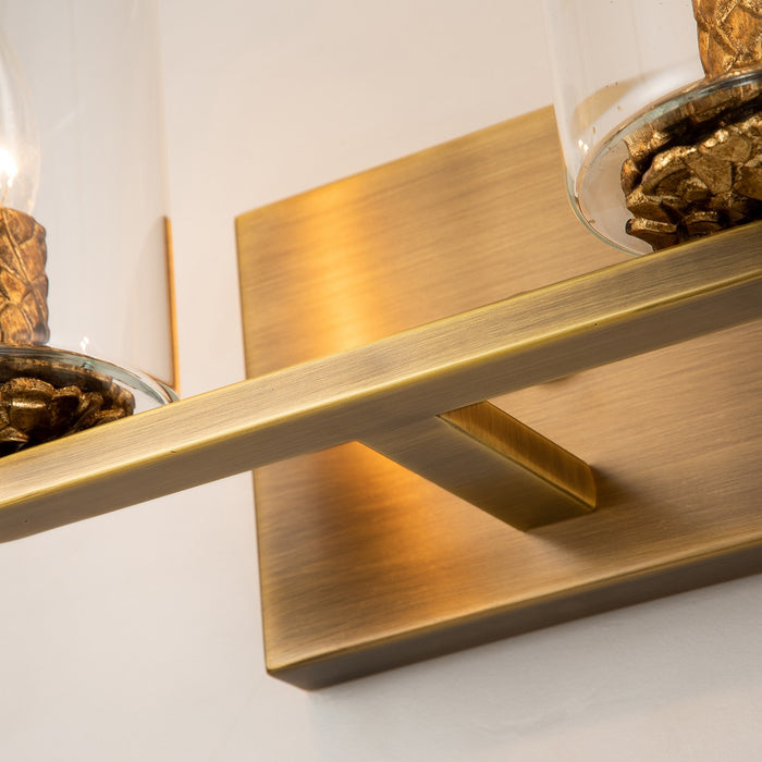 Lucas + McKearn BB1003ATB-2 Two Light Vanity, Antique Brass