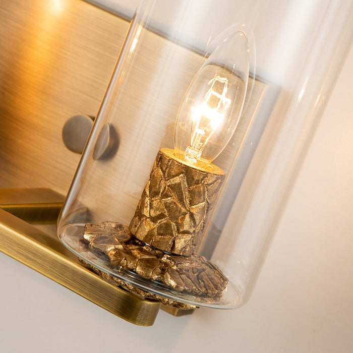 Lucas + McKearn BB1003ATB-2 Two Light Vanity, Antique Brass