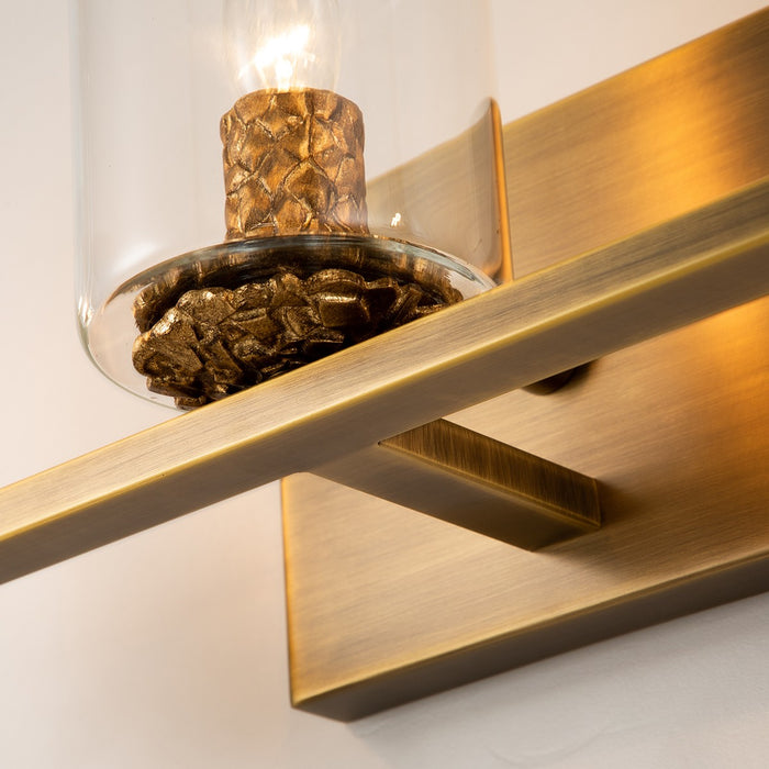 Lucas + McKearn BB1003ATB-3 Three Light Vanity, Antique Brass
