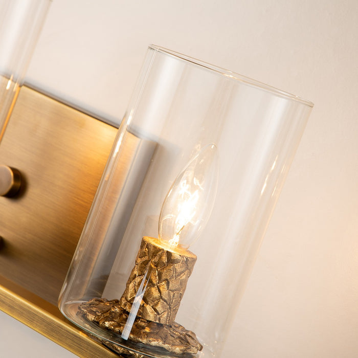 Lucas + McKearn BB1003ATB-3 Three Light Vanity, Antique Brass