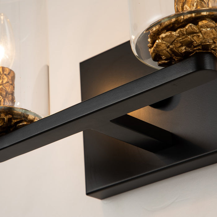 Lucas + McKearn BB1003MB-2 Two Light Vanity, Matte Black