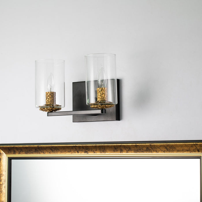 Lucas + McKearn BB1003MB-2 Two Light Vanity, Matte Black