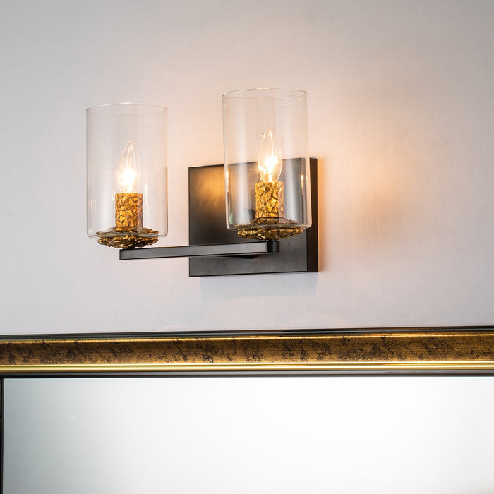 Lucas + McKearn BB1003MB-2 Two Light Vanity, Matte Black