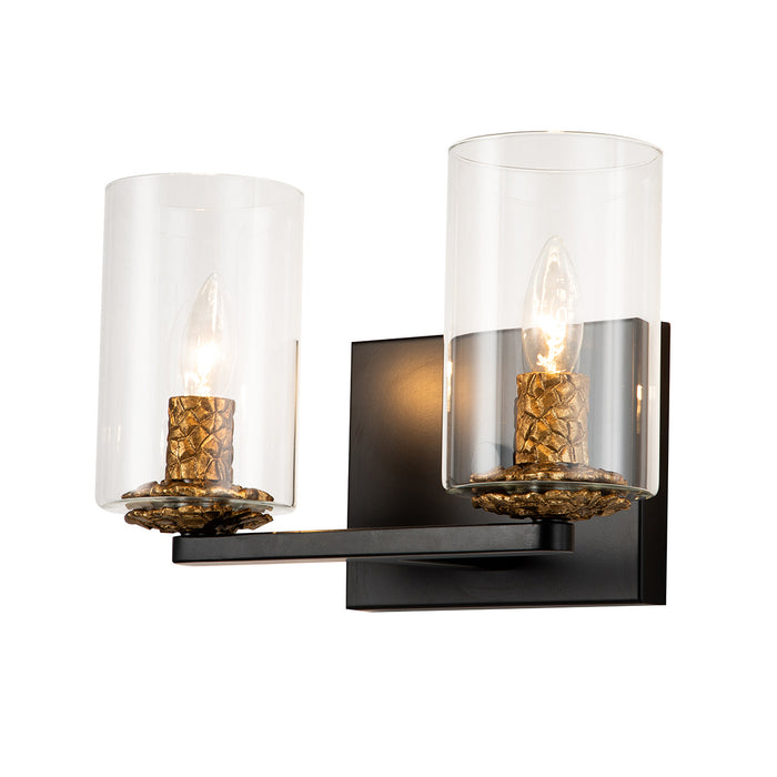 Lucas + McKearn BB1003MB-2 Two Light Vanity, Matte Black