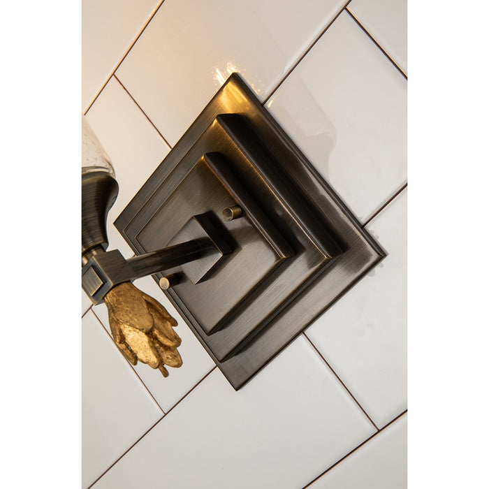 Lucas + McKearn BB1022DB-1-F1G One Light Wall Sconce, Dark Bronze