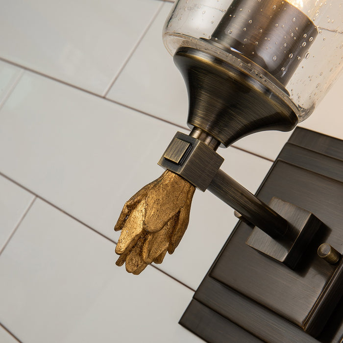 Lucas + McKearn BB1022DB-1-F1G One Light Wall Sconce, Dark Bronze