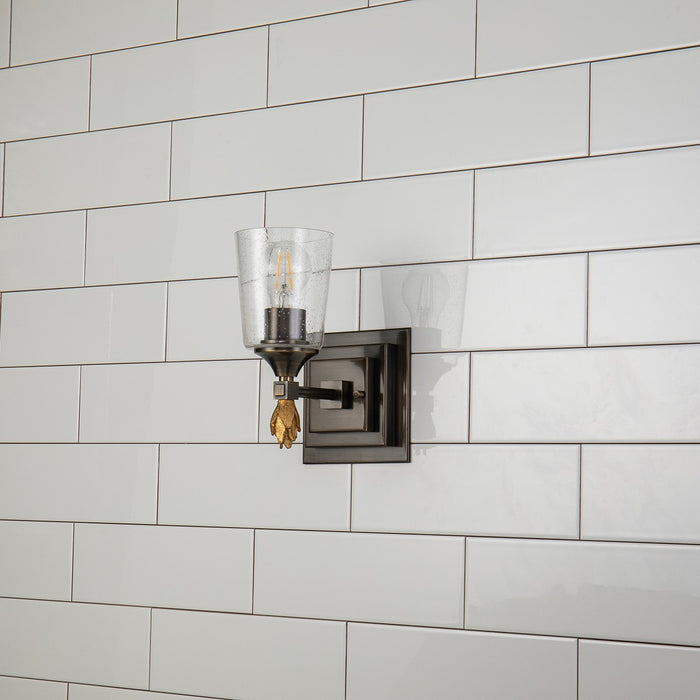 Lucas + McKearn BB1022DB-1-F1G One Light Wall Sconce, Dark Bronze