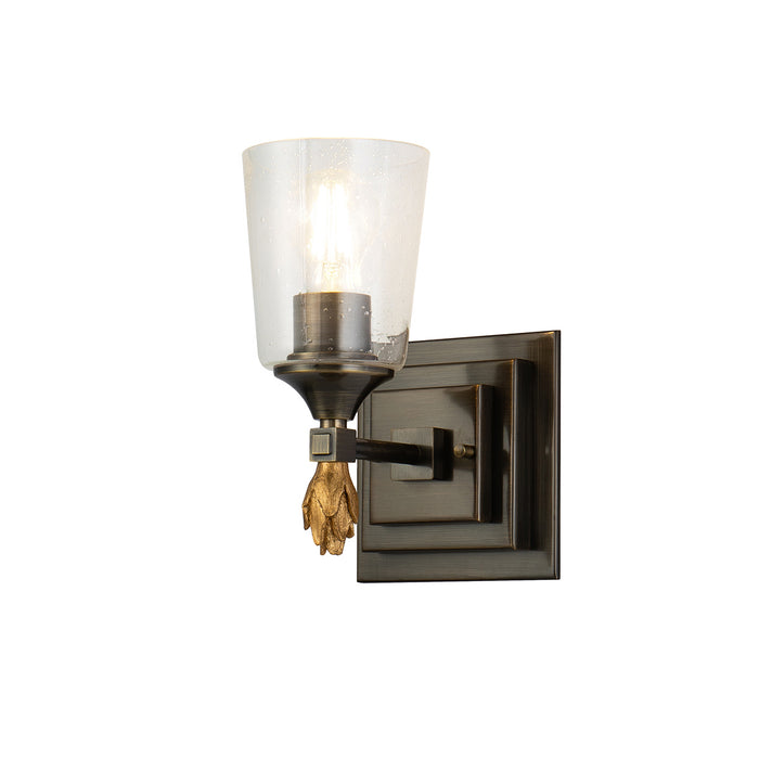 Lucas + McKearn BB1022DB-1-F1G One Light Wall Sconce, Dark Bronze