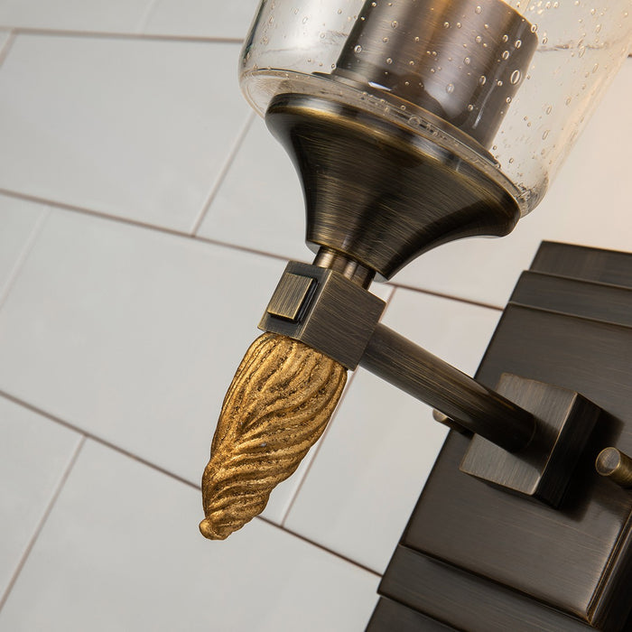 Lucas + McKearn BB1022DB-1-F2G One Light Wall Sconce, Dark Bronze